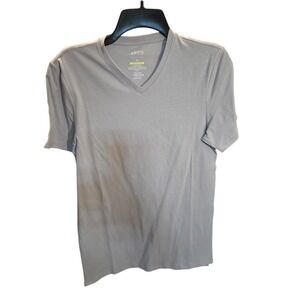 Apt. 9 Premier Flex Women XS V-Neck T-Shirt Light Blue Gray Short Sleeve Stretch